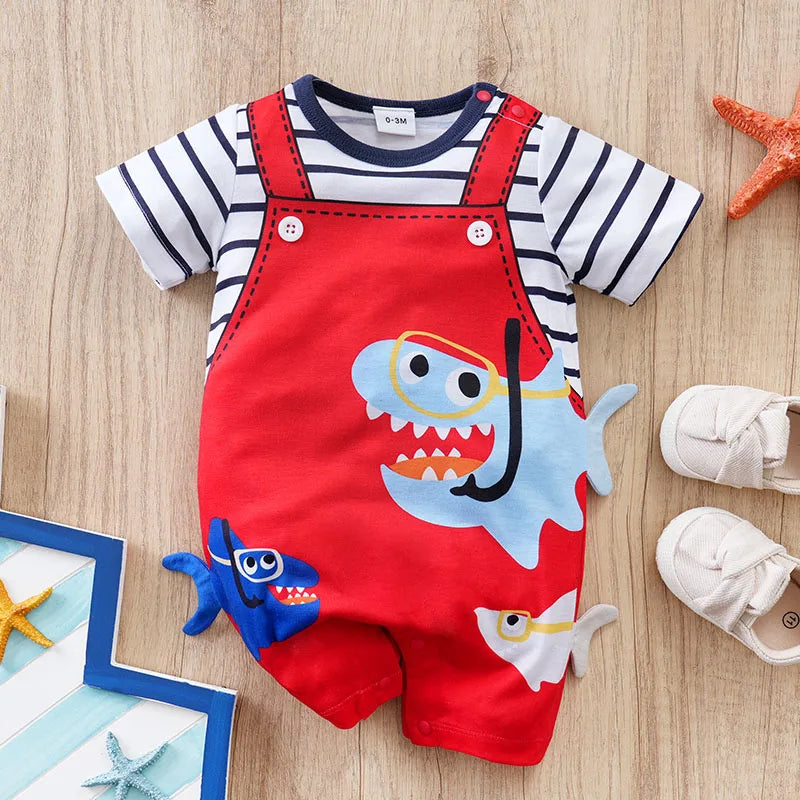 Cute Cartoon 3D Shark Baby Romper