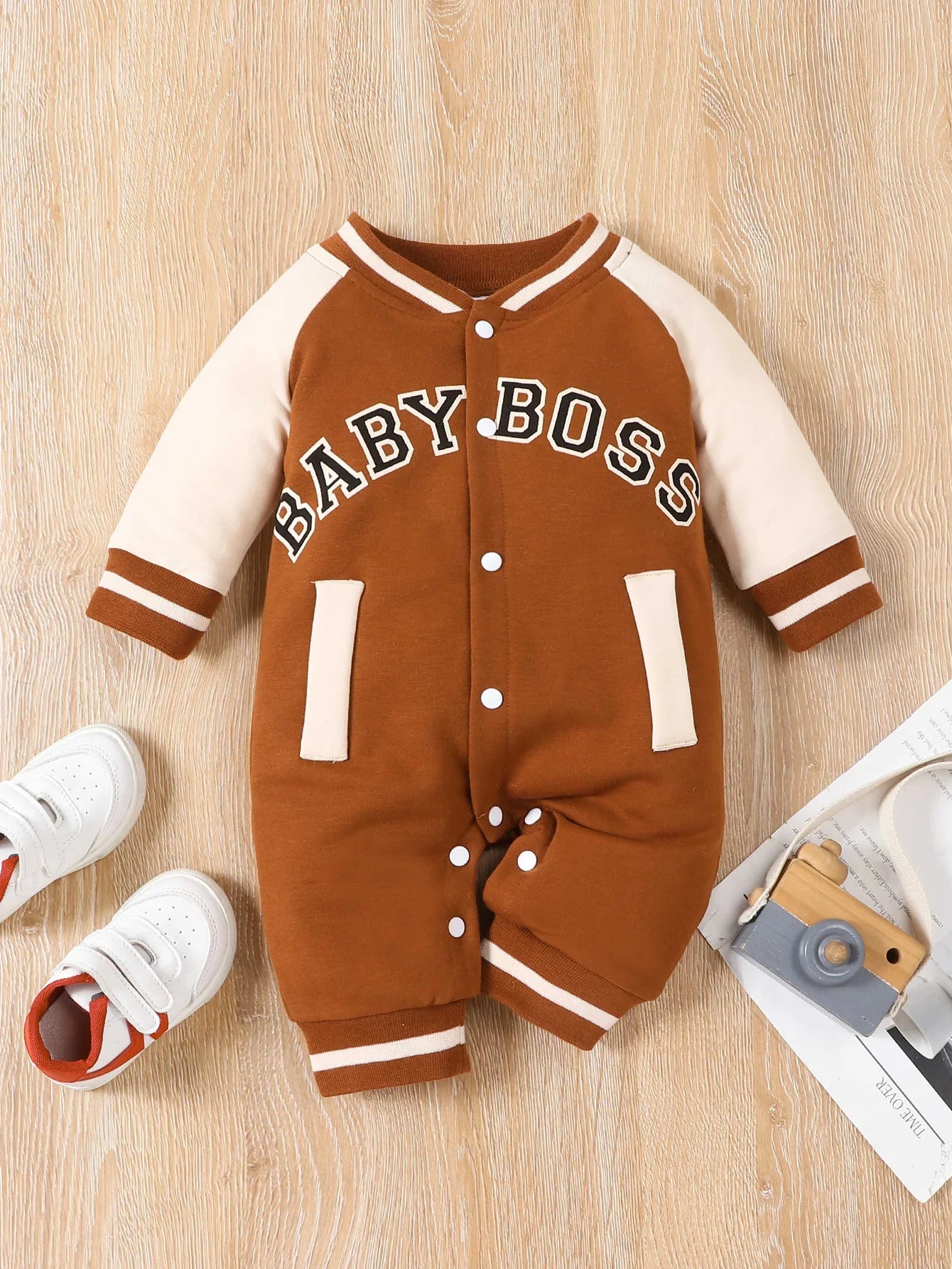 Baby Boss Varsity Romper