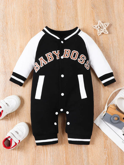 Baby Boss Varsity Romper