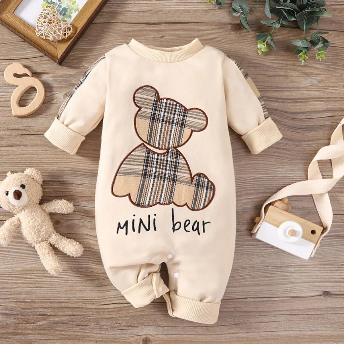 Baby Plaid Bear Romper