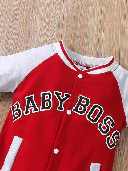 Baby Boss Varsity Romper