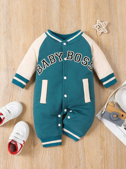 Baby Boss Varsity Romper