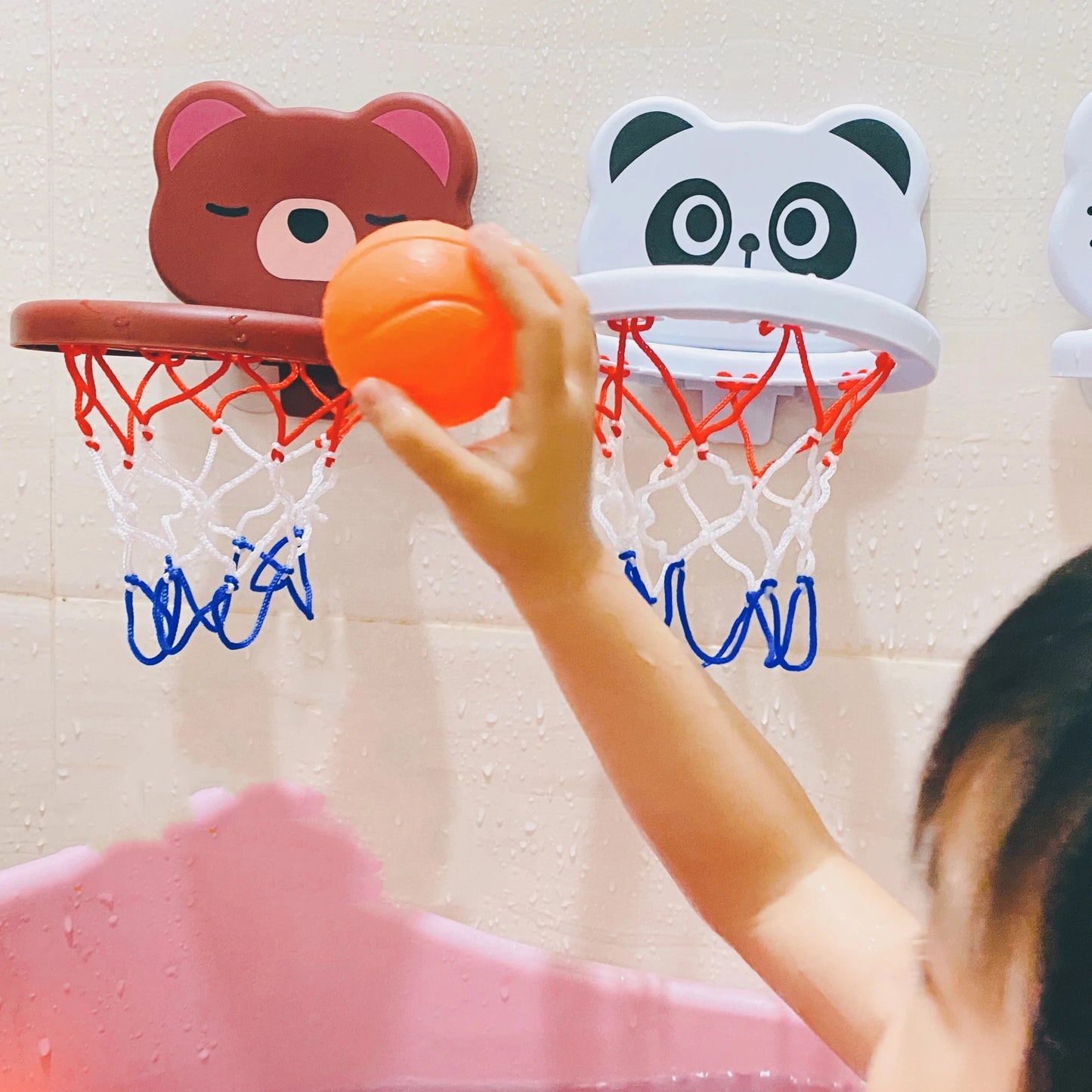 Bath time basketball net