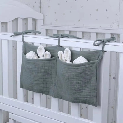 Baby bedside dual-pocket storage bag