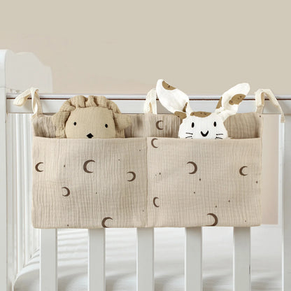 Baby bedside dual-pocket storage bag