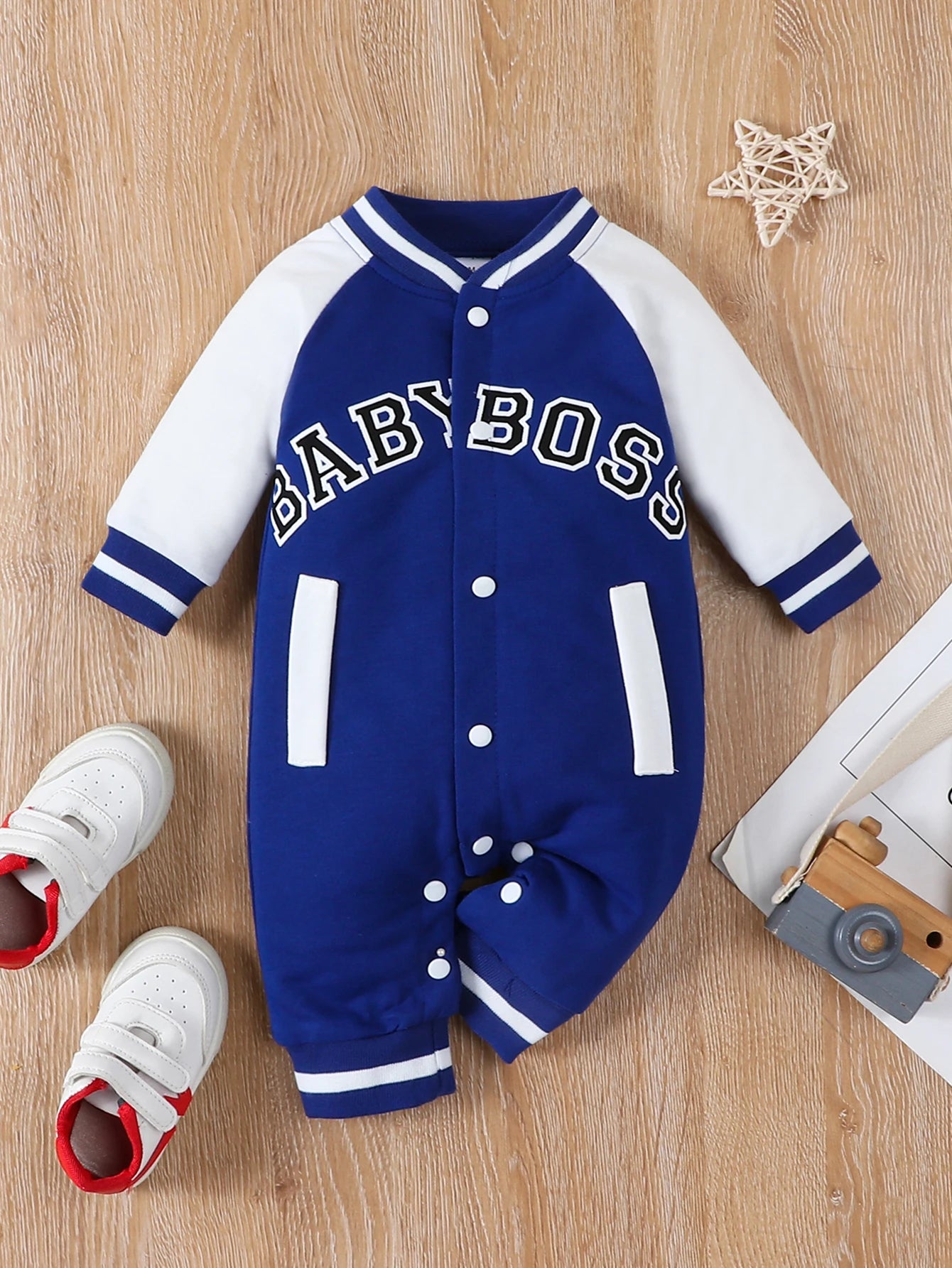 Baby Boss Varsity Romper