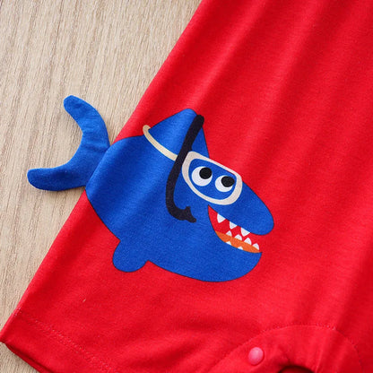 Cute Cartoon 3D Shark Baby Romper