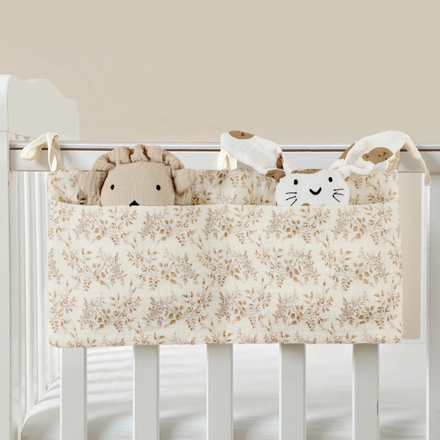 Baby bedside dual-pocket storage bag