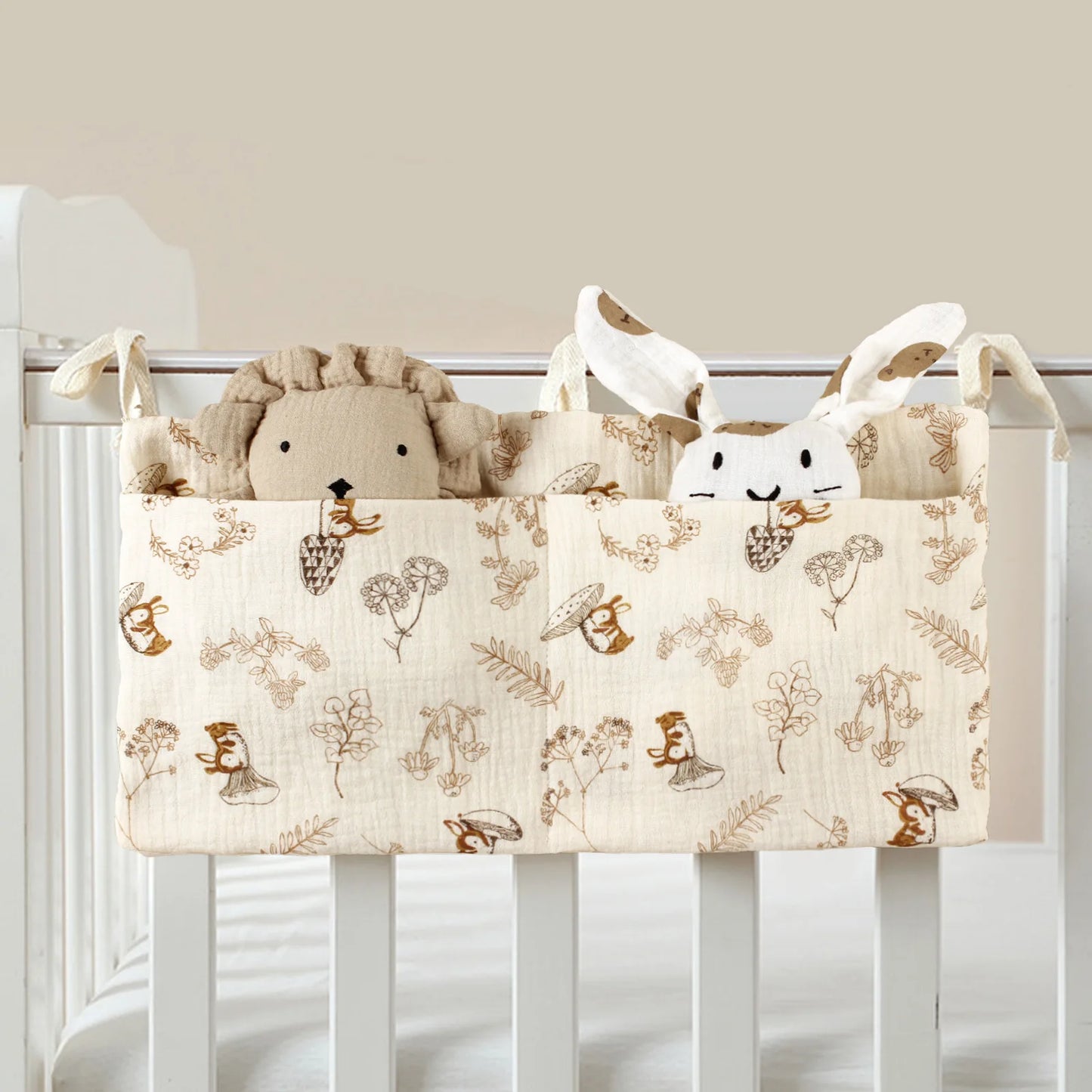 Baby bedside dual-pocket storage bag